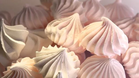 Meringue closeup. Rotation 360. Vídeo Stock 77479716