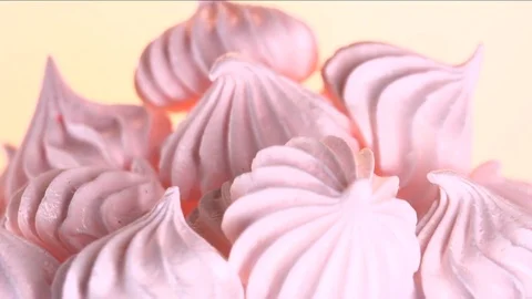Meringue closeup. Rotation. Video stock 77479601