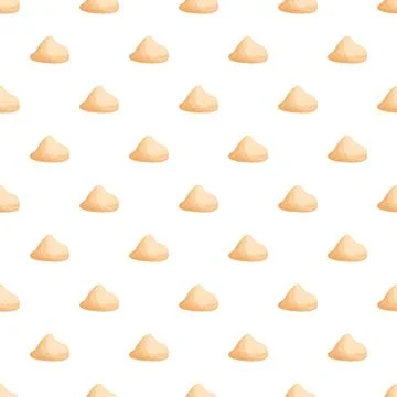 Meringue cream dots seamless pattern on white background イラスト素材