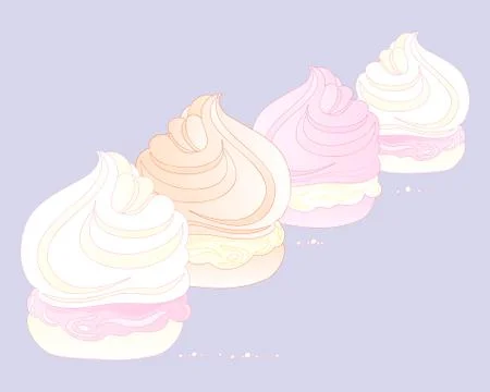 Meringue dessert Stock Illustration
