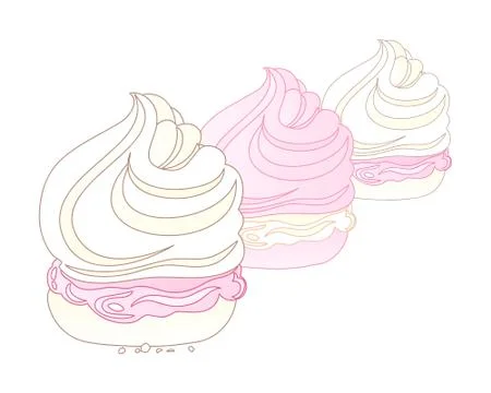 Meringue dessert Stock Illustration
