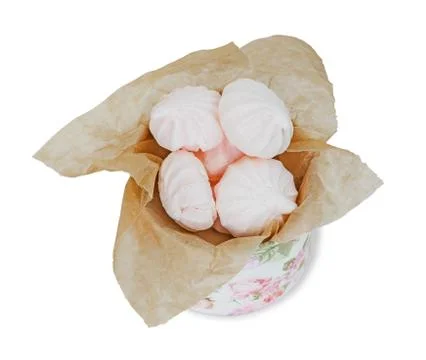 Meringues  in the box Stock Photos