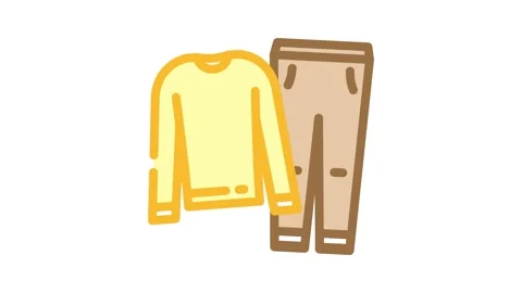 Merino wool base layers ultralight hiking color icon animation Stock Footage 327258244