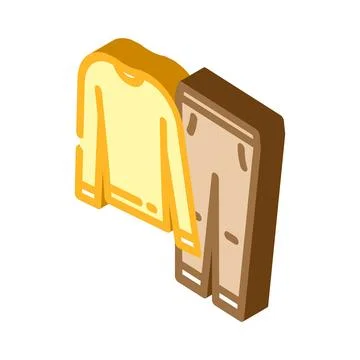 Merino wool base layers ultralight hiking isometric icon vector illustration イラスト素材