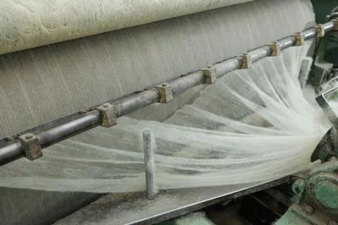 Merino Wool Production Process in a Textile Factory Stock Photos