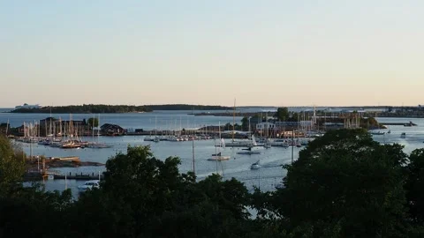 Merisatama Harbour, elevated view, Helsinki, Finland Stock Footage 170654223