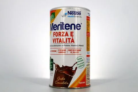 Meritene Nestlé Health Science. Protein, Vitamin and Mineral supplement Stock Photos