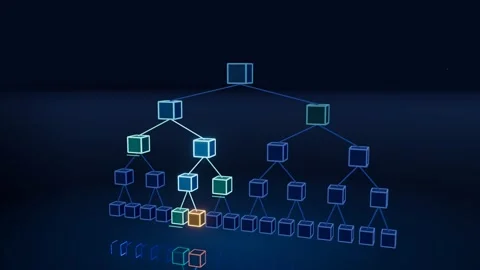 Merkle Tree Inclusion Proof Authentication Path Verifying To Root Hash Stock-Footage 342359225
