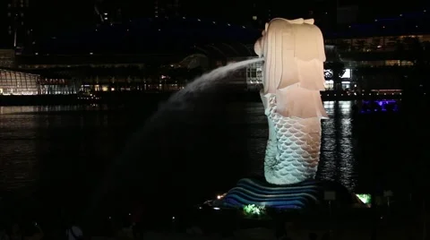Merlion Singapore Stock Footage 42702053