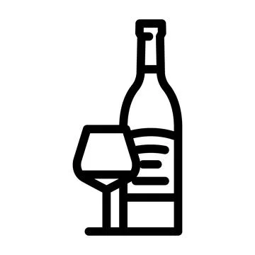 Merlot red wine line icon vector illustration Illustrazione stock
