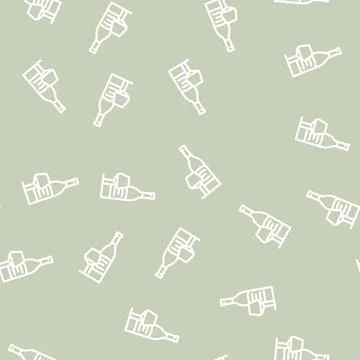Merlot red wine line vector seamless pattern 스톡 일러스트