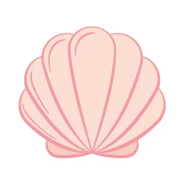 Mermaid Clam Shell Vector 스톡 일러스트
