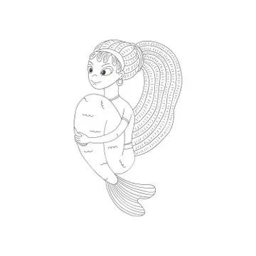 Mermaid with dreadlocks 스톡 일러스트