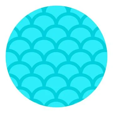 Mermaid fish scale pattern round vector graphic design element Ilustração Stock