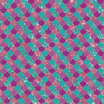Mermaid glitter texture pattern background イラスト素材