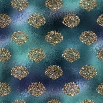 Mermaid glitter texture pattern background イラスト素材