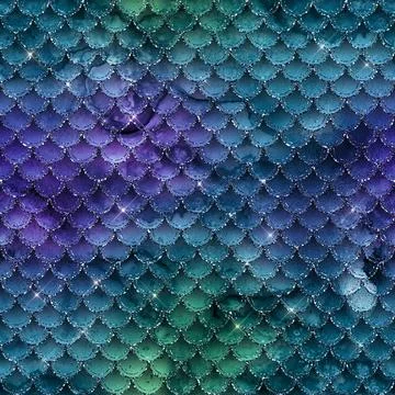 Mermaid glitter texture pattern background イラスト素材
