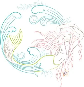 Mermaid Illustration Stock Illustration