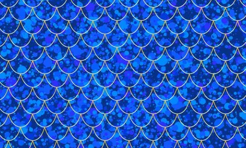 Mermaid kawaii pattern. Fish scale. Vector. Stock Illustration