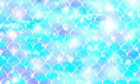 Mermaid kawaii pattern. Fish scale. Vector. Stock Illustration