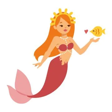 Mermaid nixie character vector Stock Illustration