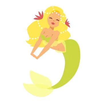 Mermaid nixie character vector Stock Illustration