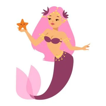 Mermaid nixie character vector Stock Illustration