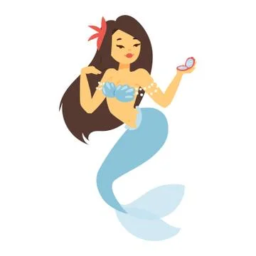 Mermaid nixie character vector Stock Illustration