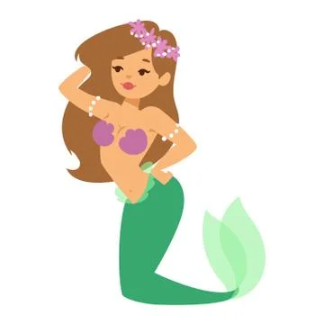 Mermaid nixie character vector Stock Illustration