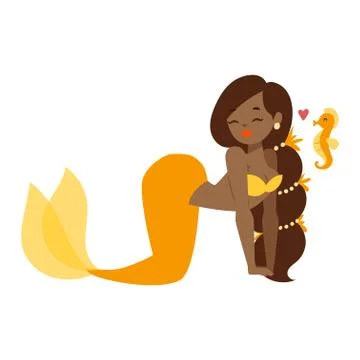 Mermaid nixie character vector Stock Illustration