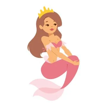 Mermaid nixie character vector Illustrazione stock