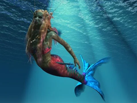 Mermaid of the ocean Stock Illustration