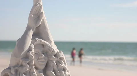 Mermaid of Sand on Beach Stock Footage 959341