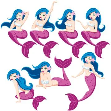 Mermaid Set Stock Illustration