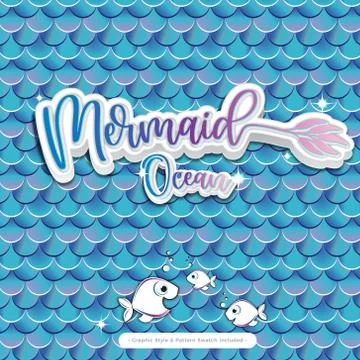 Mermaid Text Effect Stock Illustration