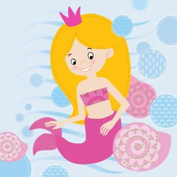 Mermaid  vector illustration Stock Illustration