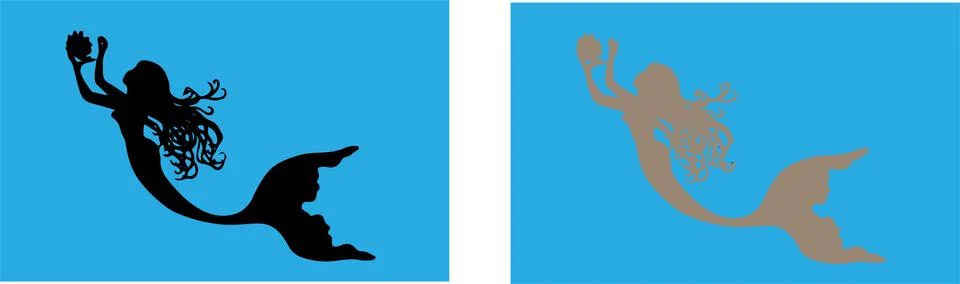 Mermaid vector isolated on background Stock Illustration