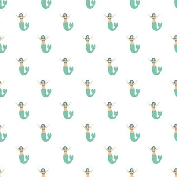 Mermaids pattern creating fantasy mythical underwater design Illustrazione stock