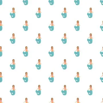 Mermaids pattern creating a whimsical seamless background Stockillustratie