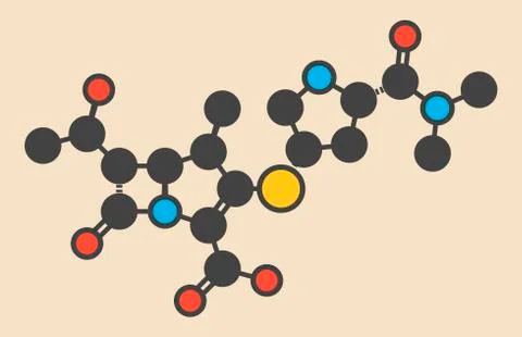 Meropenem antibiotic molecule Stock Illustration