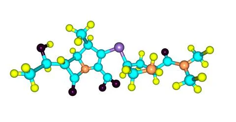 Meropenem molecular structure isolated on white Stock Illustration