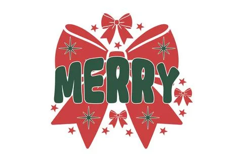 Merry bow eps t-shirt design Stock Illustration