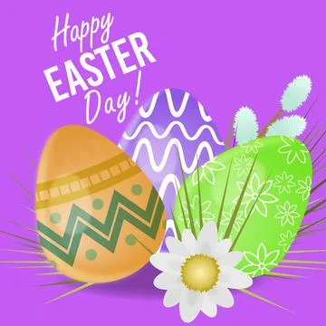 Merry card for the celebration of easter Stock Illustration