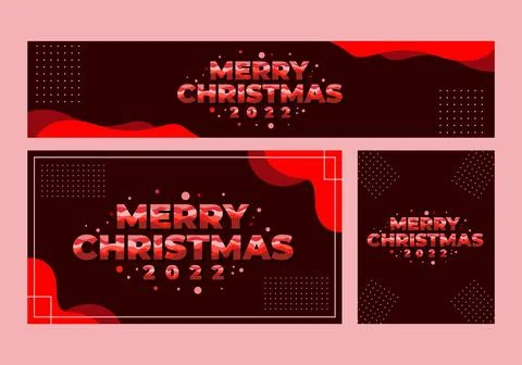 Merry Christmas 2022 text effect banner Stock Illustration