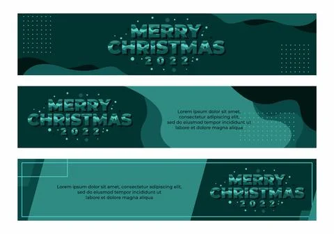 Merry Christmas 2022 text effect banner Stock Illustration