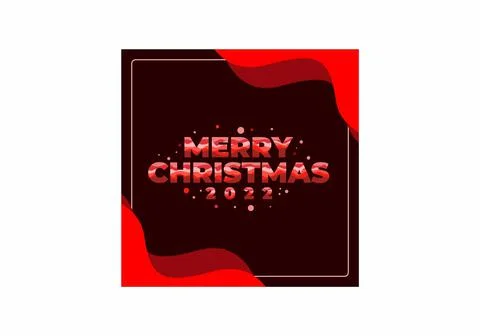 Merry Christmas 2022 text effect banner Illustrazione stock