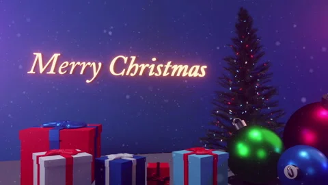 Merry Christmas 3D Scene Stock Footage 295364396