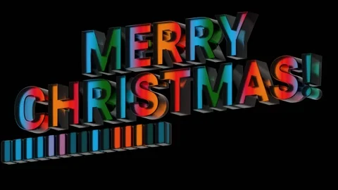Merry christmas 3d text effect Stock Footage 309948383