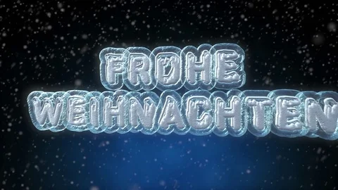 Merry Christmas 3D Text Looping Animation in German Language Stock Footage 83369370