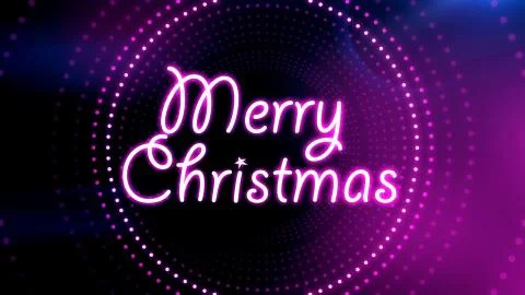 Merry Christmas 3D text, presentation with illuminating light illusions Illustrazione stock